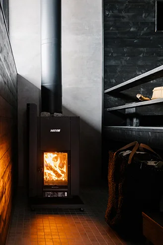 Harvia Linear 22 Green Flame Vedeldade bastuaggregat miljöbild